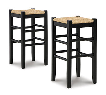 Stuart Furniture Outlet - Ashley Furniture - Mirimyn Dining Room - Bar Height Bar Stool (Set of 2) / Black - D508-130X2