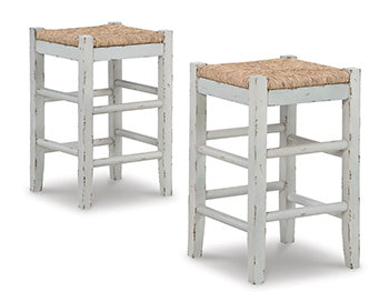 Stuart Furniture Outlet - Ashley Furniture - Mirimyn Dining Room - Counter Height Bar Stool (Set of 2) / White - D508-224X2