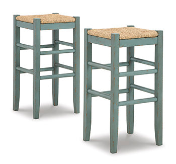 Stuart Furniture Outlet - Ashley Furniture - Mirimyn Dining Room - Bar Height Bar Stool (Set of 2) / Teal - D508-330X2