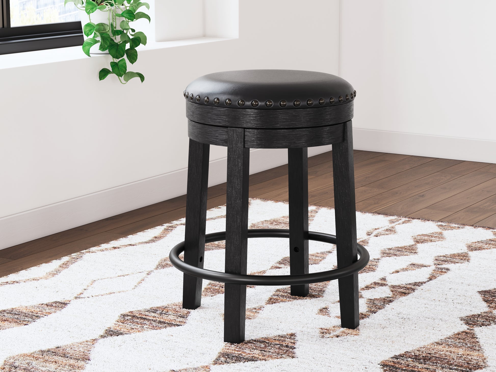 Stuart Furniture Outlet - Ashley Furniture - Valebeck Dining Room - UPH Swivel Stool (1/CN) / Black - D546-824