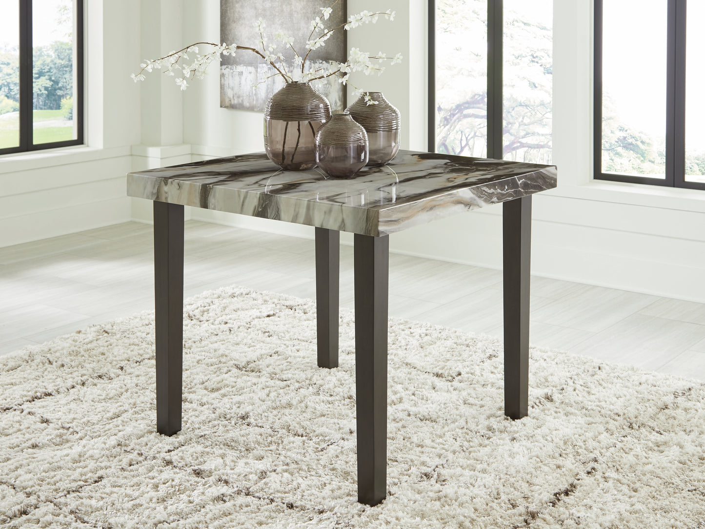 Stuart Furniture Outlet - Ashley Furniture - Jeshina Counter Height Dining Table - Square DRM Counter Table / Dark Brown/Beige - PCD581-13