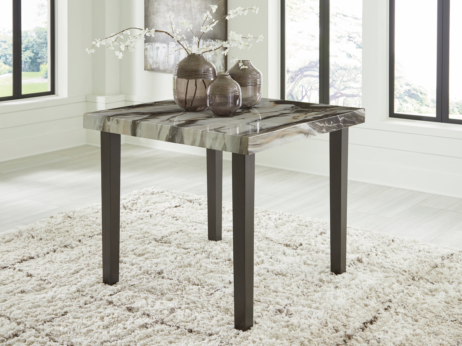 Stuart Furniture Outlet - Ashley Furniture - Jeshina Counter Height Dining Table - Square DRM Counter Table / Dark Brown/Beige - PCD581-13