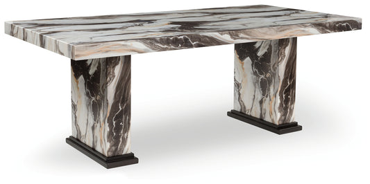 Stuart Furniture Outlet - Ashley Furniture - Jeshina Dining Table - Dining Table / Dark Brown/Beige - PCD581D4