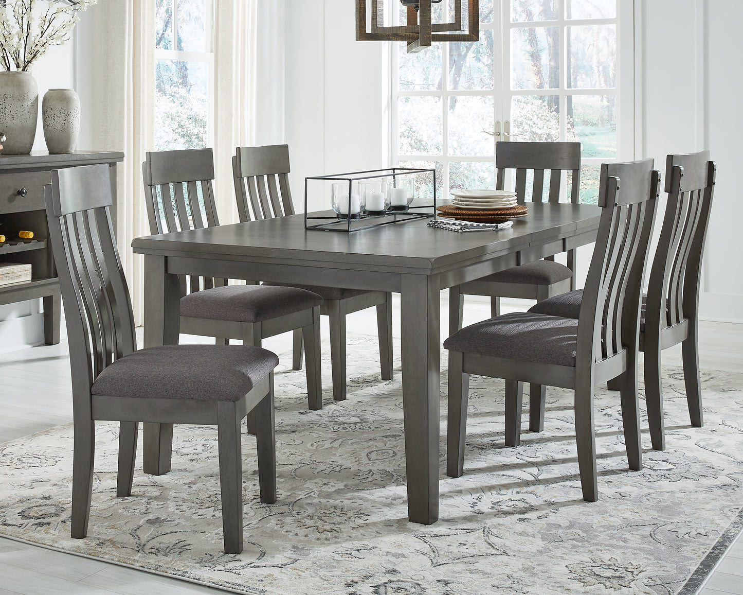 Stuart Furniture Outlet - Ashley Furniture - Hallanden Dining Room - RECT DRM Butterfly EXT Table / Gray - D589-35
