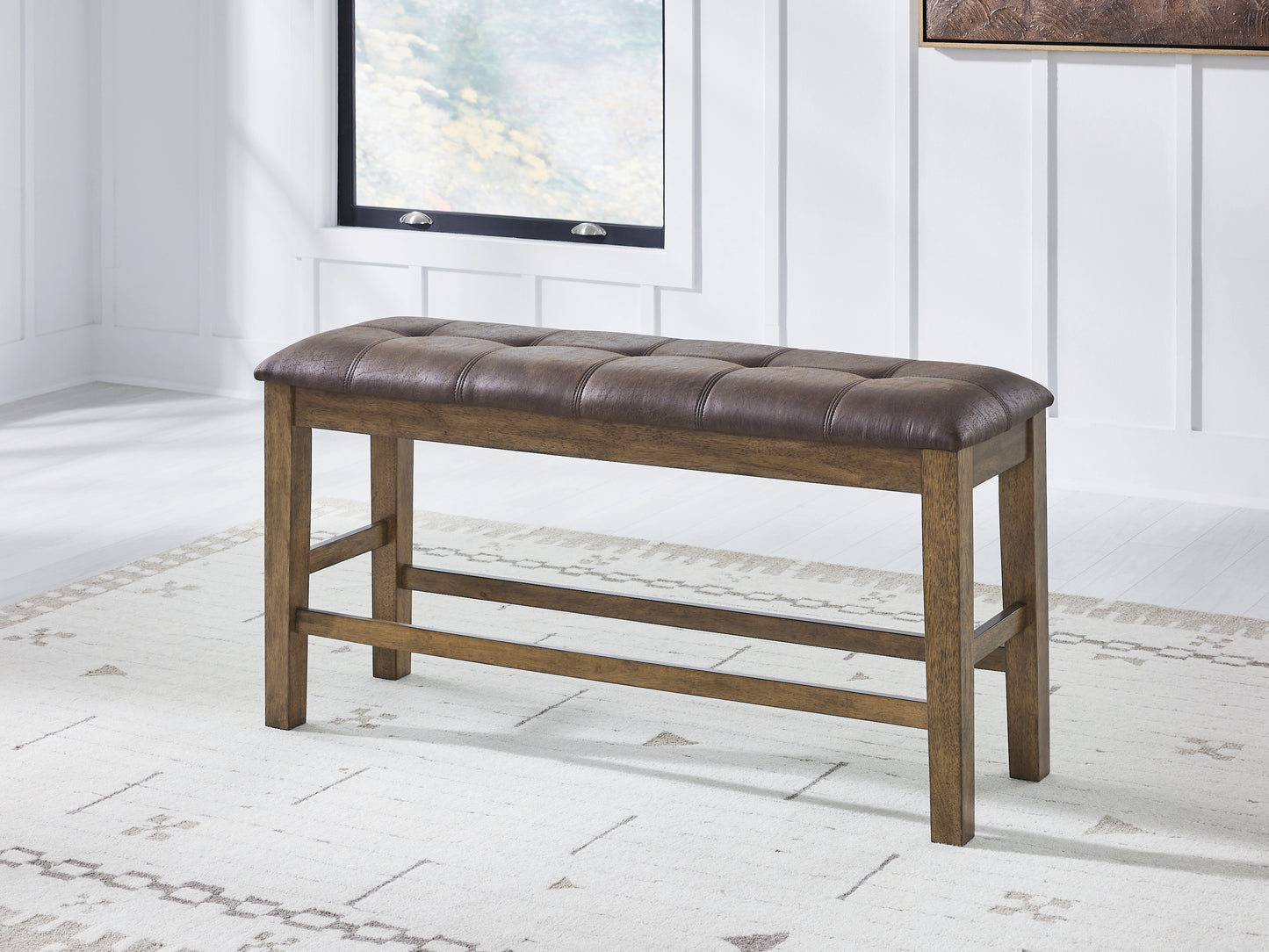 Stuart Furniture Outlet - Ashley Furniture - Urbinforte Dining Room - DBL Counter UPH Bench (1/CN) / Light Brown - PCD592-09