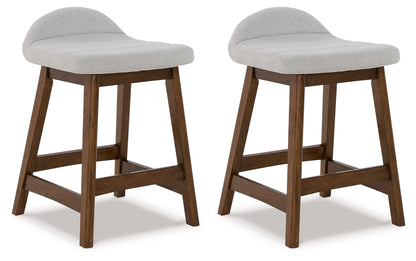 Stuart Furniture Outlet - Ashley Furniture - Lyncott Dining Room - Counter Height Bar Stool (Set of 2) / Light Gray/Brown - D615-124X2