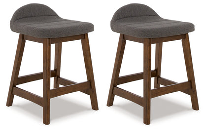 Stuart Furniture Outlet - Ashley Furniture - Lyncott Dining Room - Counter Height Bar Stool (Set of 2) / Charcoal/Brown - D615-224X2
