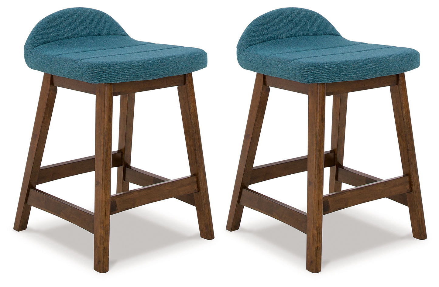 Stuart Furniture Outlet - Ashley Furniture - Lyncott Dining Room - Counter Height Bar Stool (Set of 2) / Blue/Brown - D615-324X2