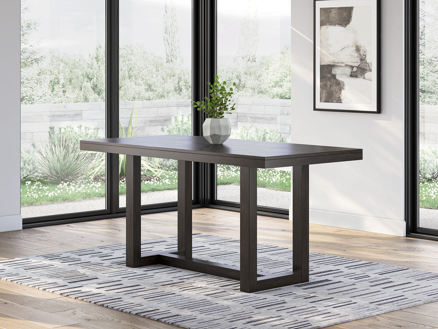 Stuart Furniture Outlet - Ashley Furniture - Neymorton Dining Room - RECT Dining Room Counter Table / Dark Grayish Brown - D618-13