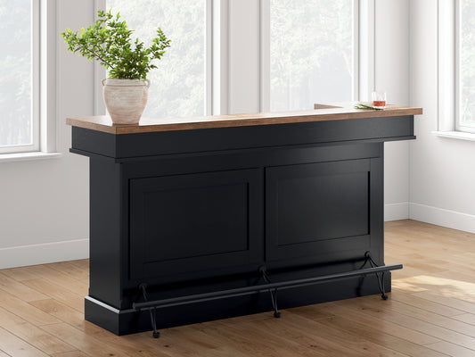 Stuart Furniture Outlet - Ashley Furniture - Wildenauer 78" Bar - Bar / Brown/Black - D634-65