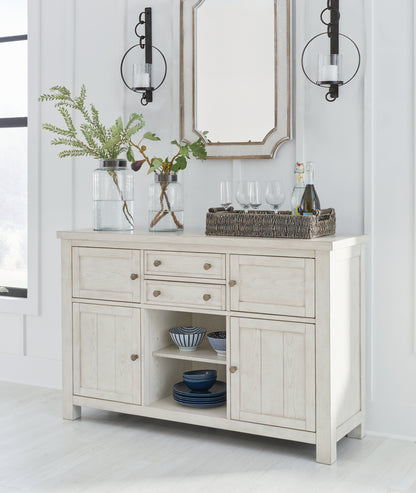 Stuart Furniture Outlet - Ashley Furniture - Robbinsdale Dining Room - Dining Room Server / Antique White / 56"W x 18"D x 36"H - D642-60