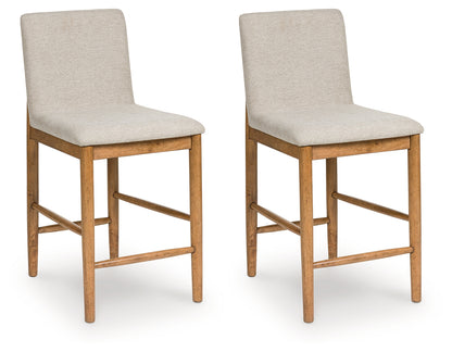 Stuart Furniture Outlet - Ashley Furniture - Isanti Dining Room - Counter Height Barstool (Set of 2) / Light Brown - D752-124X2