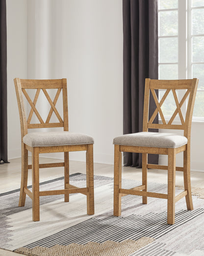 Stuart Furniture Outlet - Ashley Furniture - Havonplane Dining Room - Barstool (Set of 2) / Brown - D773-124X2