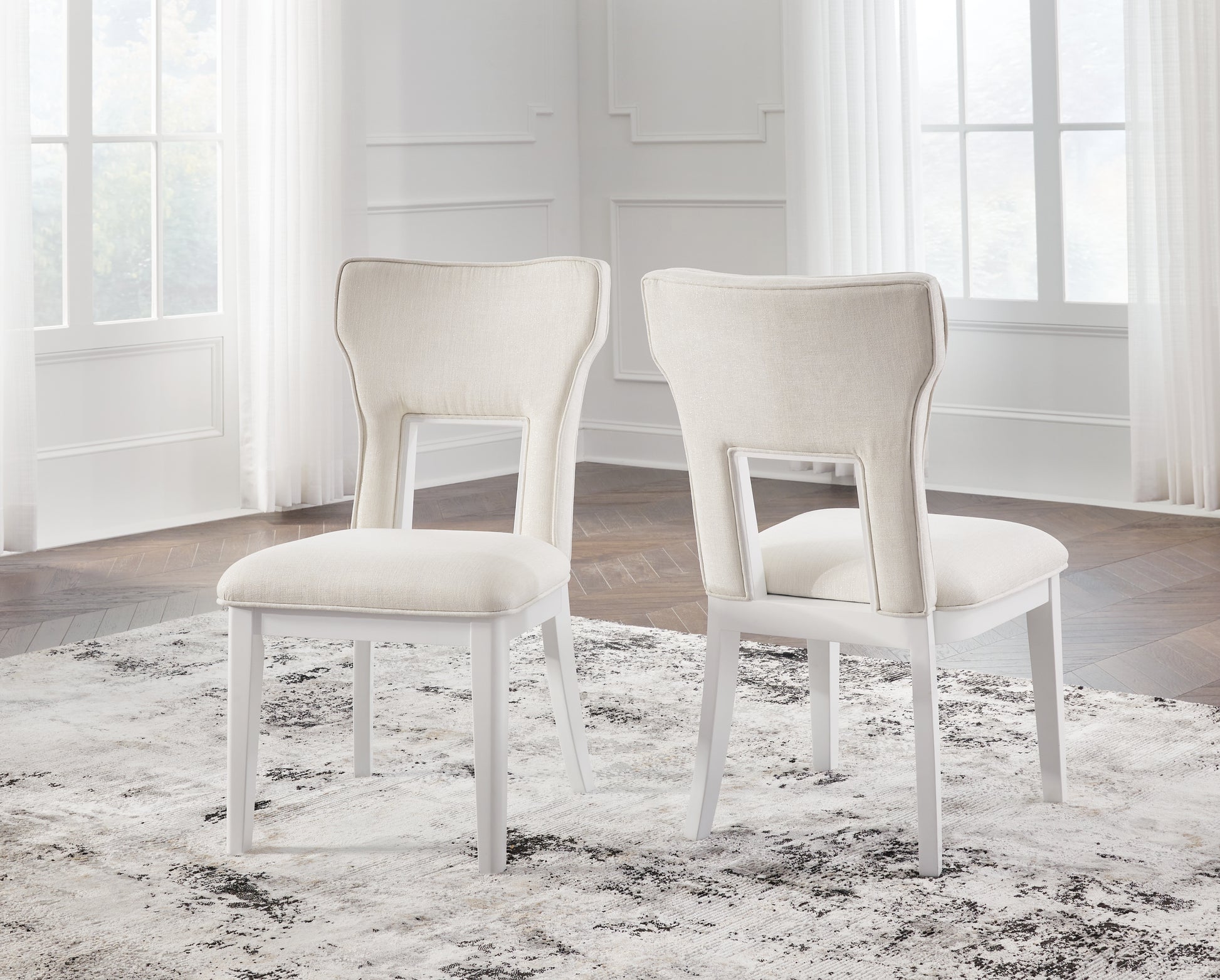 Stuart Furniture Outlet - Ashley Furniture - Chalanna Dining Room - Dining Chair (Set of 2) / White - D822-01X2