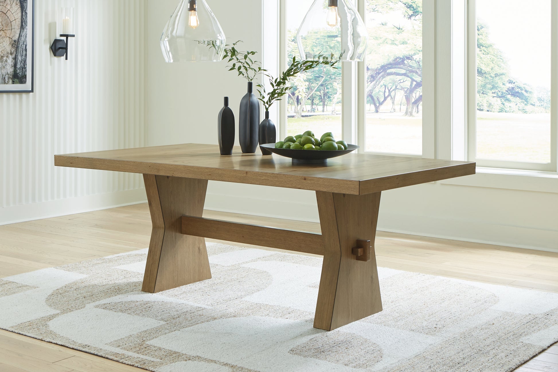 Stuart Furniture Outlet - Ashley Furniture - Galliden Dining Room - Rectangular Dining Room Table / Light Brown - D841-45