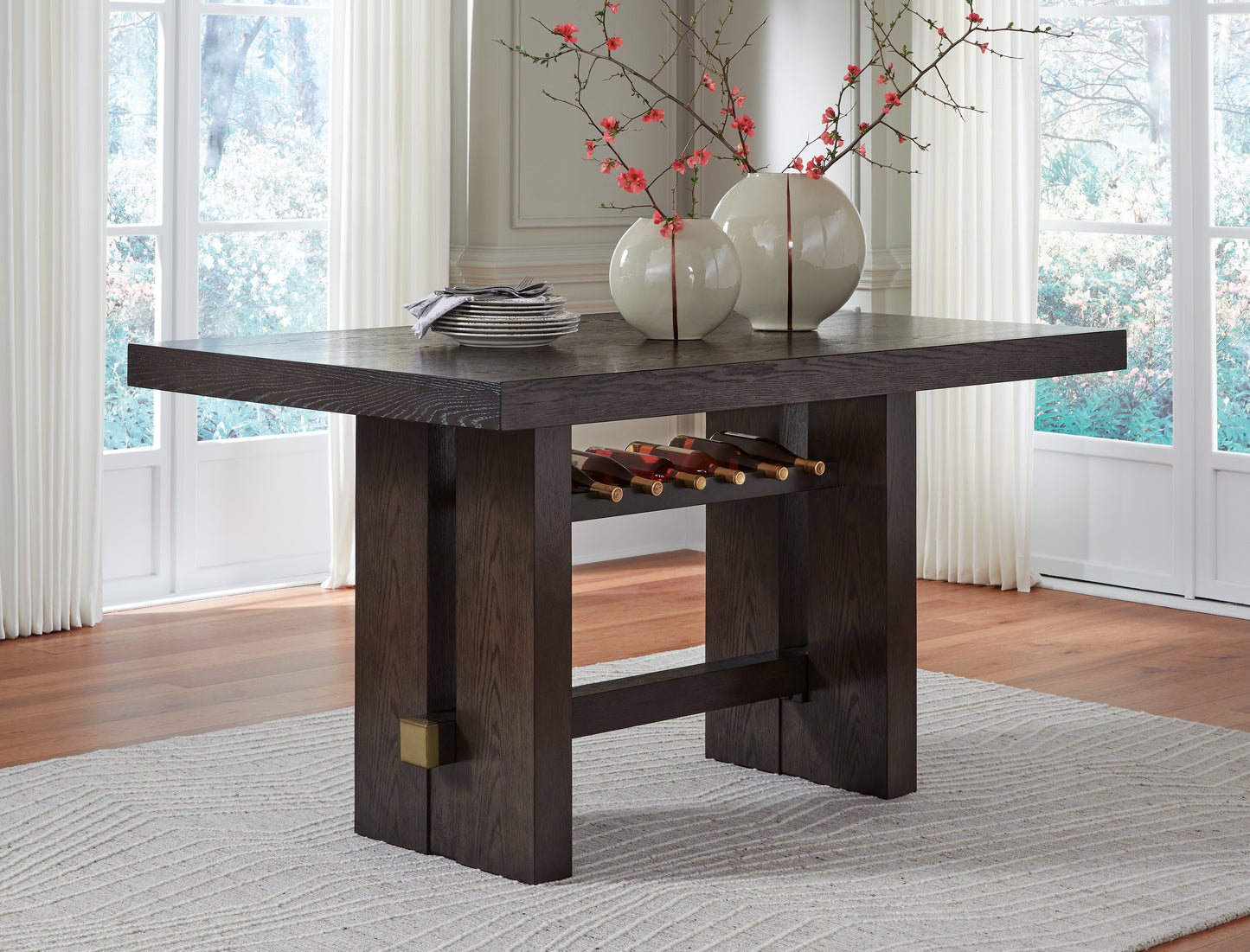 Stuart Furniture Outlet - Ashley Furniture - Burkhaus Dining Room - RECT Dining Room Counter Table / Dark Brown - D984-32