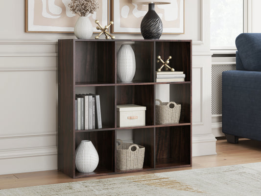 Stuart Furniture Outlet - Ashley Furniture - Glosmount Nine Cube Organizer - Nine Cube Organizer / Cherry/Light Brown - EA1055-3X3