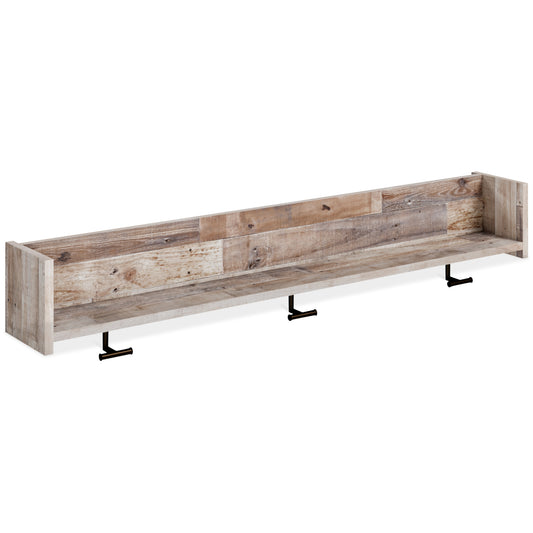Stuart Furniture Outlet - Ashley Furniture - Neilsville Wall Decor - Wall Mounted Coat Rack w/Shelf / Whitewash - EA2320-151