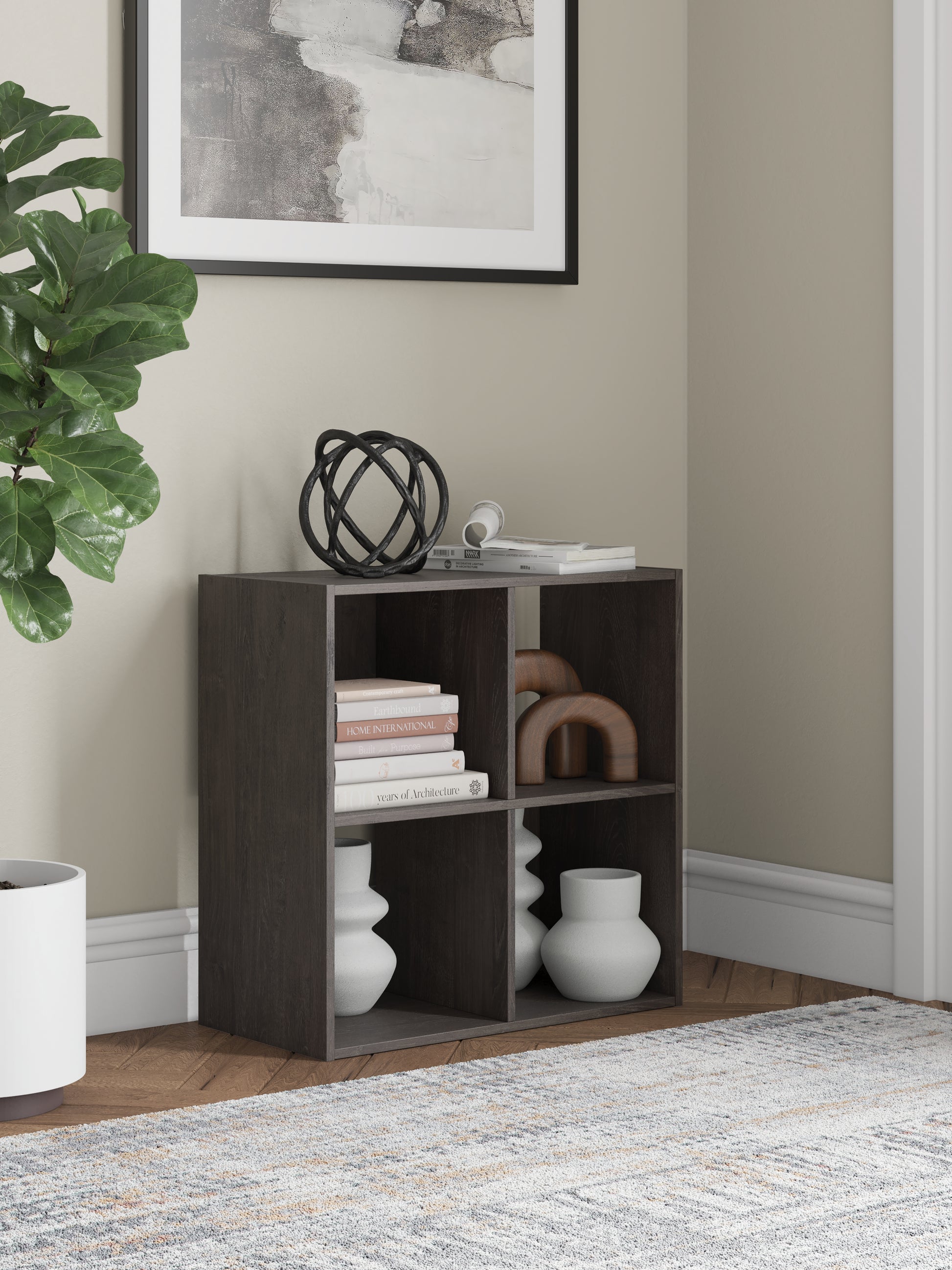 Stuart Furniture Outlet - Ashley Furniture - Piperton Four Cube Organizer - Four Cube Organizer / Charcoal - EA5514-2X2