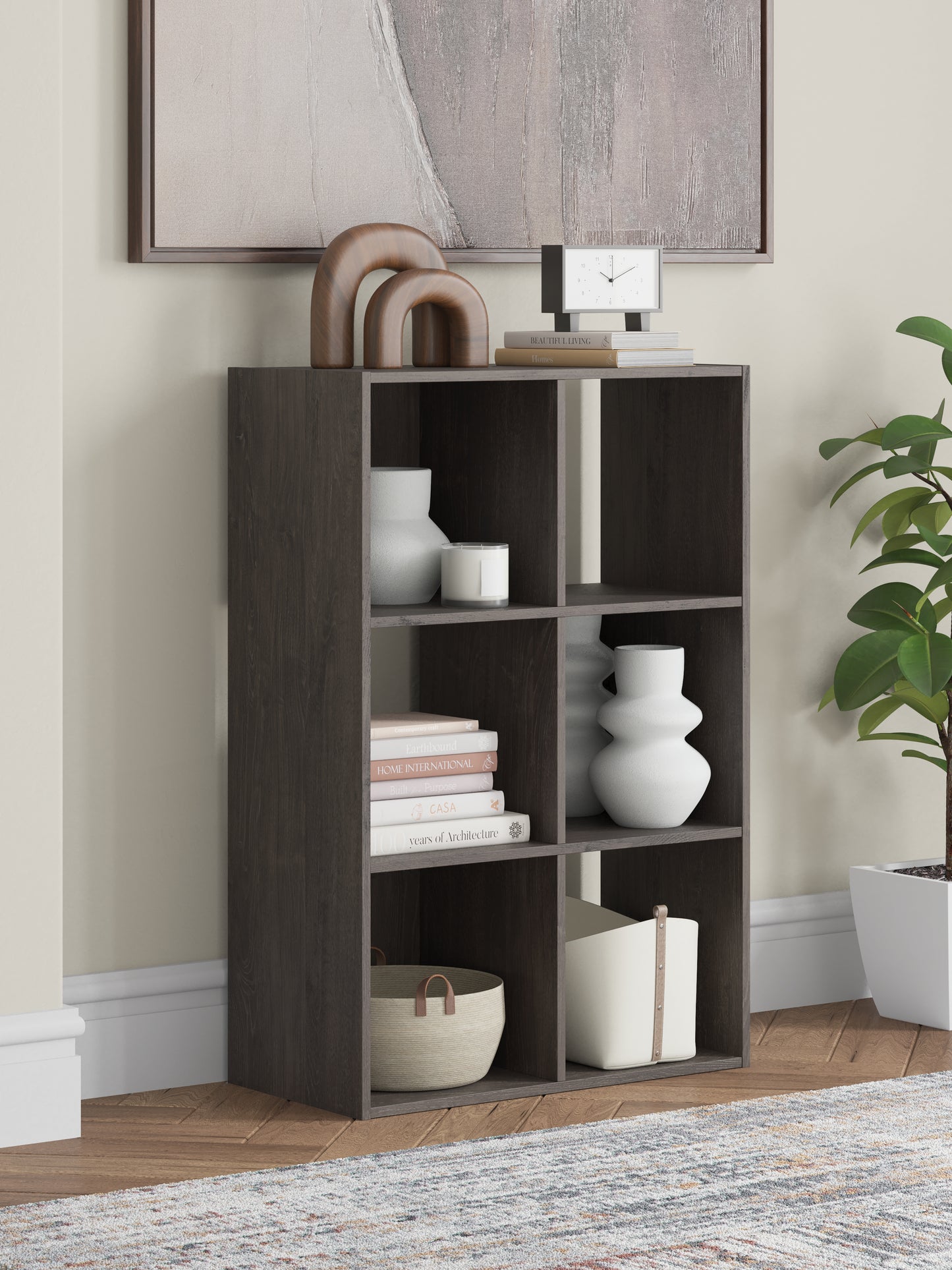 Stuart Furniture Outlet - Ashley Furniture - Piperton Six Cube Organizer - Six Cube Organizer / Charcoal - EA5514-3X2