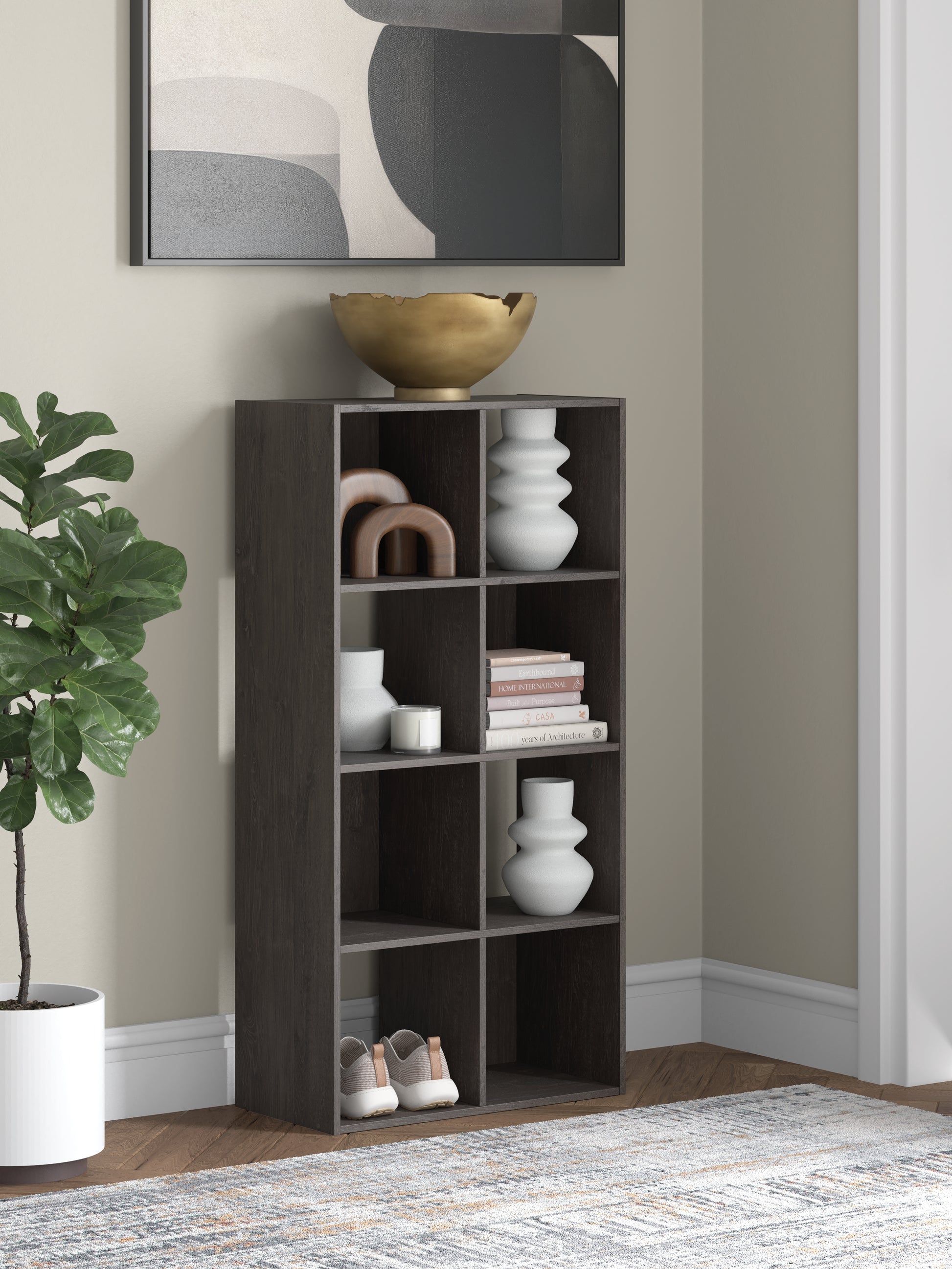 Stuart Furniture Outlet - Ashley Furniture - Piperton Eight Cube Organizer - Eight Cube Organizer / Charcoal - EA5514-4X2