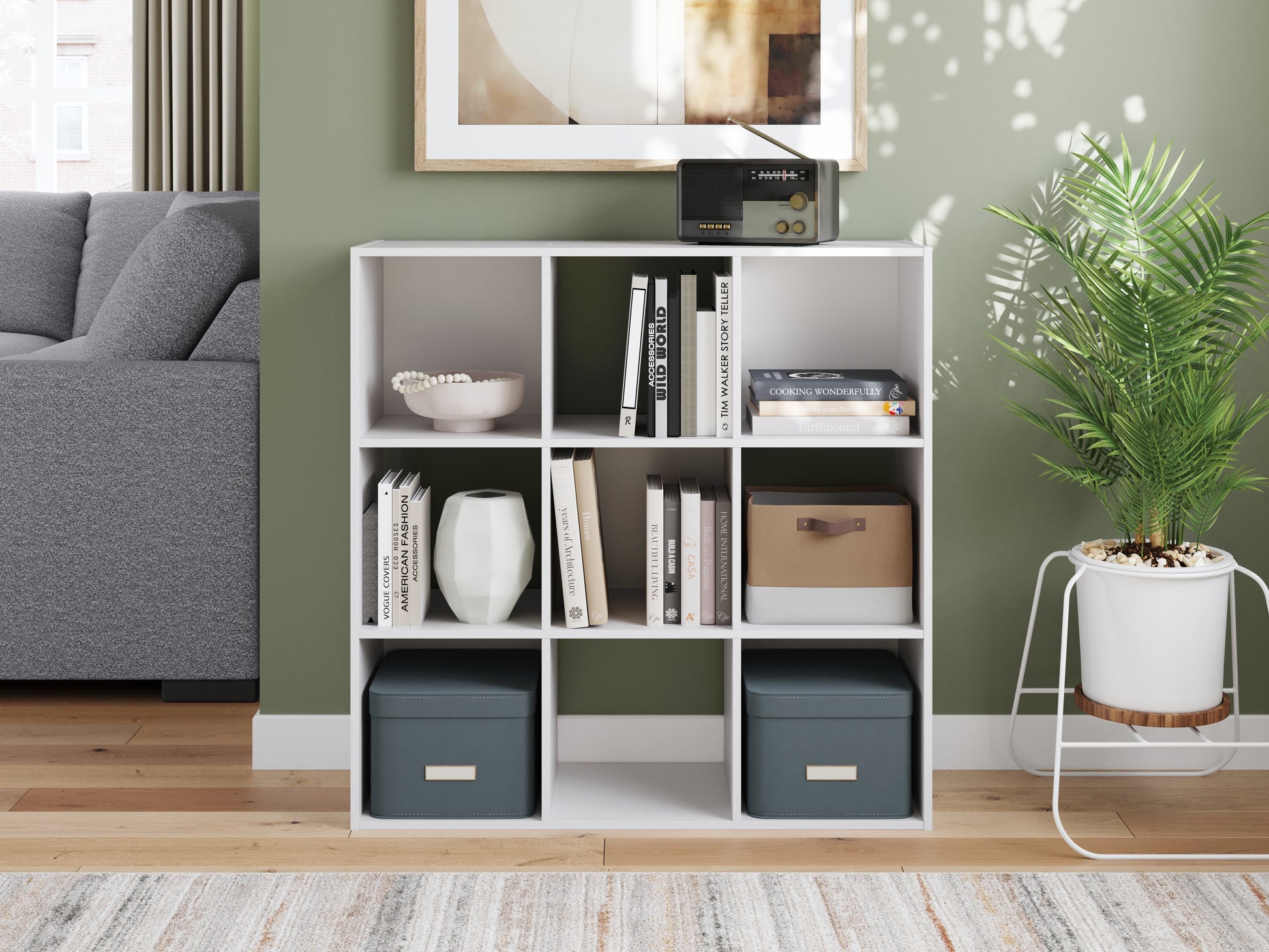 Stuart Furniture Outlet - Ashley Furniture - Onita Nine Cube Organizer - Nine Cube Organizer / White - EA9630-3X3