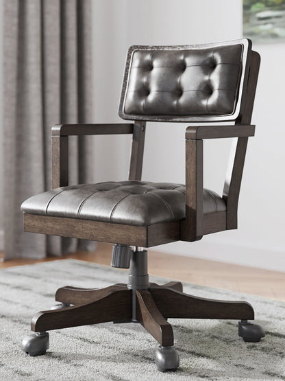 Stuart Furniture Outlet - Ashley Furniture - Breckington Desk Chair - Home Office Desk Chair (1/CN) / Dark Brown - H556-01A