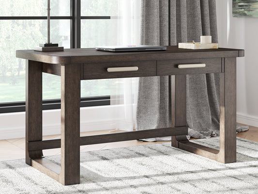Stuart Furniture Outlet - Ashley Furniture - Breckington Office Desk - Home Office Desk / Dark Brown - H556-44