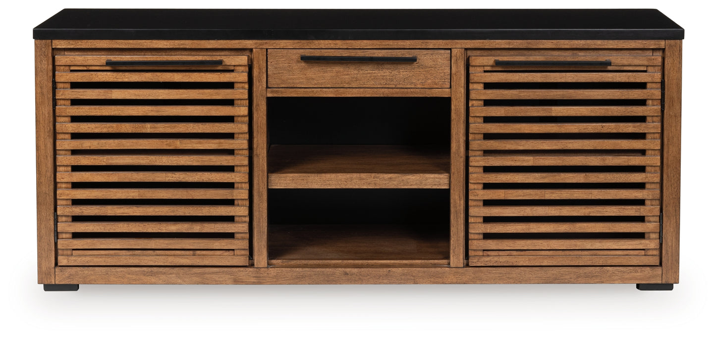 Stuart Furniture Outlet - Ashley Furniture - Kallari Bookcase - Credenza / Warm Brown/Black - H737-60