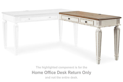Stuart Furniture Outlet - Ashley Furniture - Realyn Office Desk - Home Office Desk Return / White/Brown - H743-34R