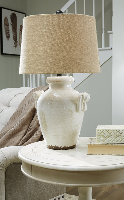 Stuart Furniture Outlet - Ashley Furniture - Emelda Lighting - Table Lamp (Set of 2) / Cream - L100664X2