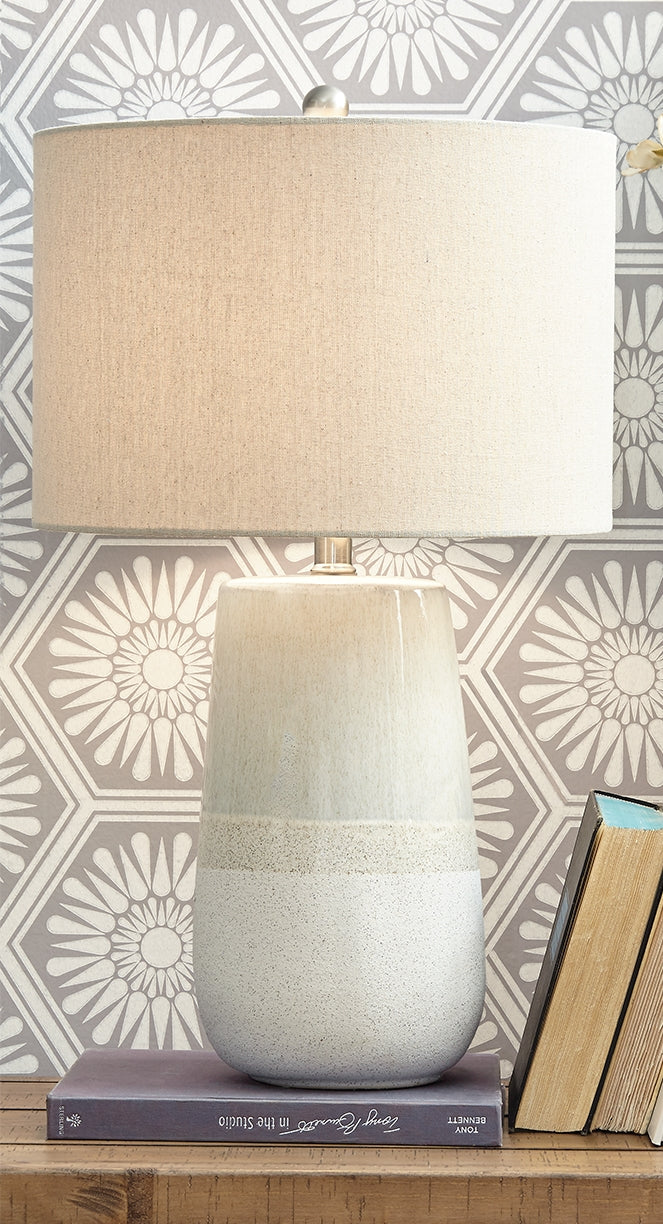 Stuart Furniture Outlet - Ashley Furniture - Shavon Lighting - Table Lamp (Set of 2) / Beige/White - L100724X2