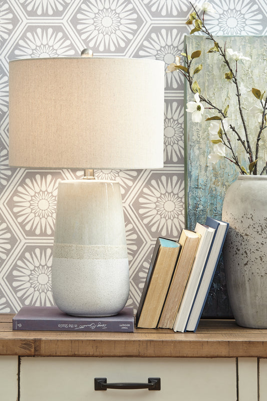 Stuart Furniture Outlet - Ashley Furniture - Shavon Lighting - Table Lamp (Set of 2) / Beige/White - L100724X2