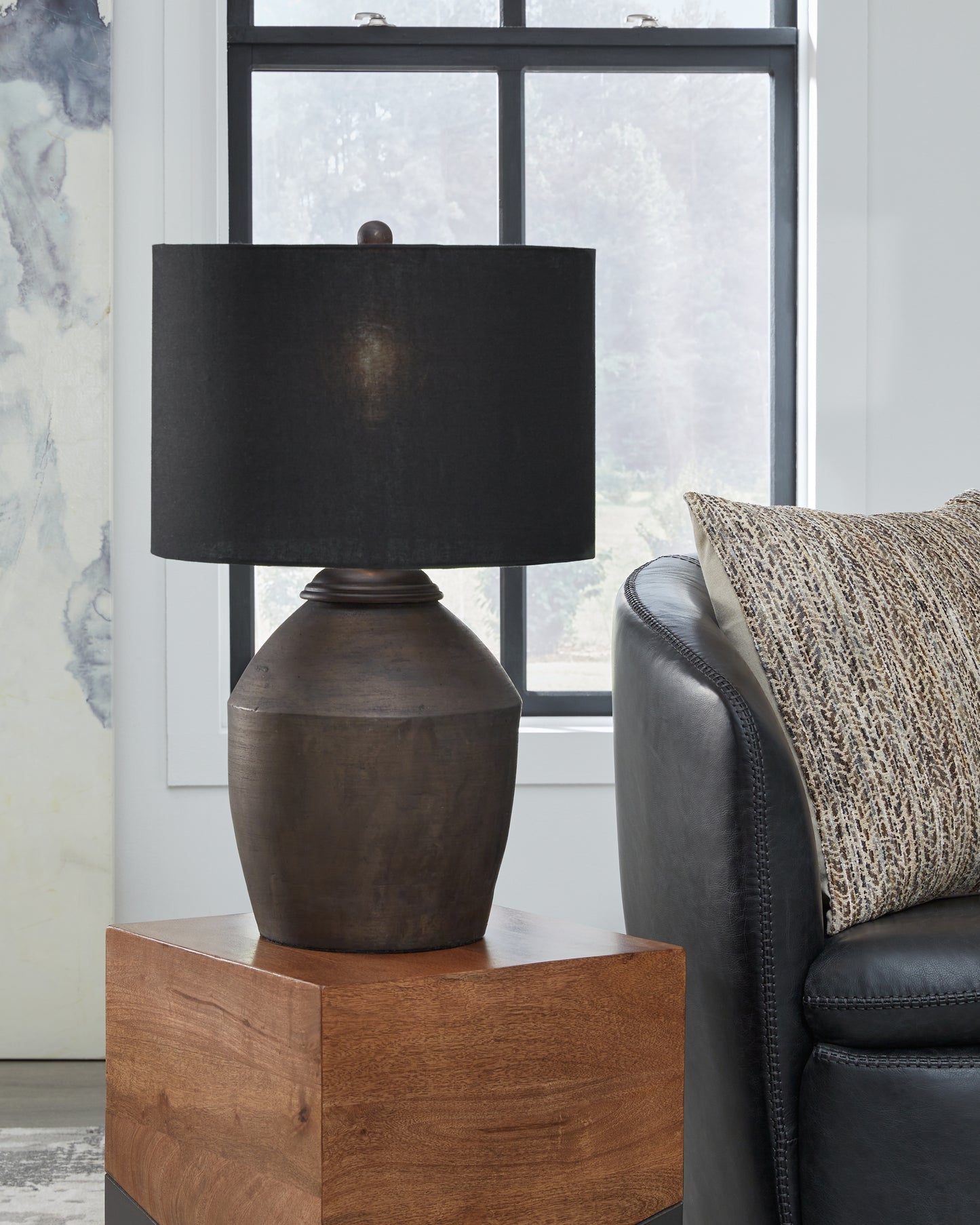 Stuart Furniture Outlet - Ashley Furniture - Naareman Lighting - 2-Piece Lamp Set / Metallic Black - L100804X2