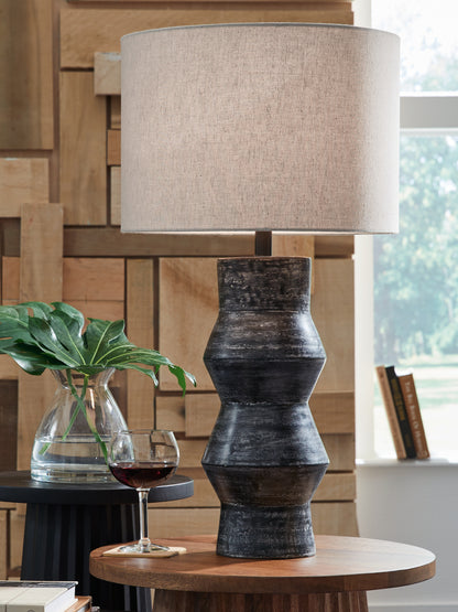 Stuart Furniture Outlet - Ashley Furniture - Kerbert Lighting - 2-Piece Lamp Set / Distressed Black - L100824X2