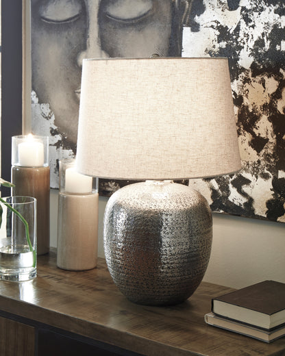 Stuart Furniture Outlet - Ashley Furniture - Magalie Lighting - Table Lamp (Set of 2) / Antique Silver Finish - L207314X2