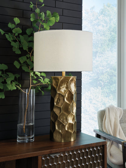 Stuart Furniture Outlet - Ashley Furniture - Marshawn Lighting - Metal Table Lamp (1/CN) / Gold Finish - L207524