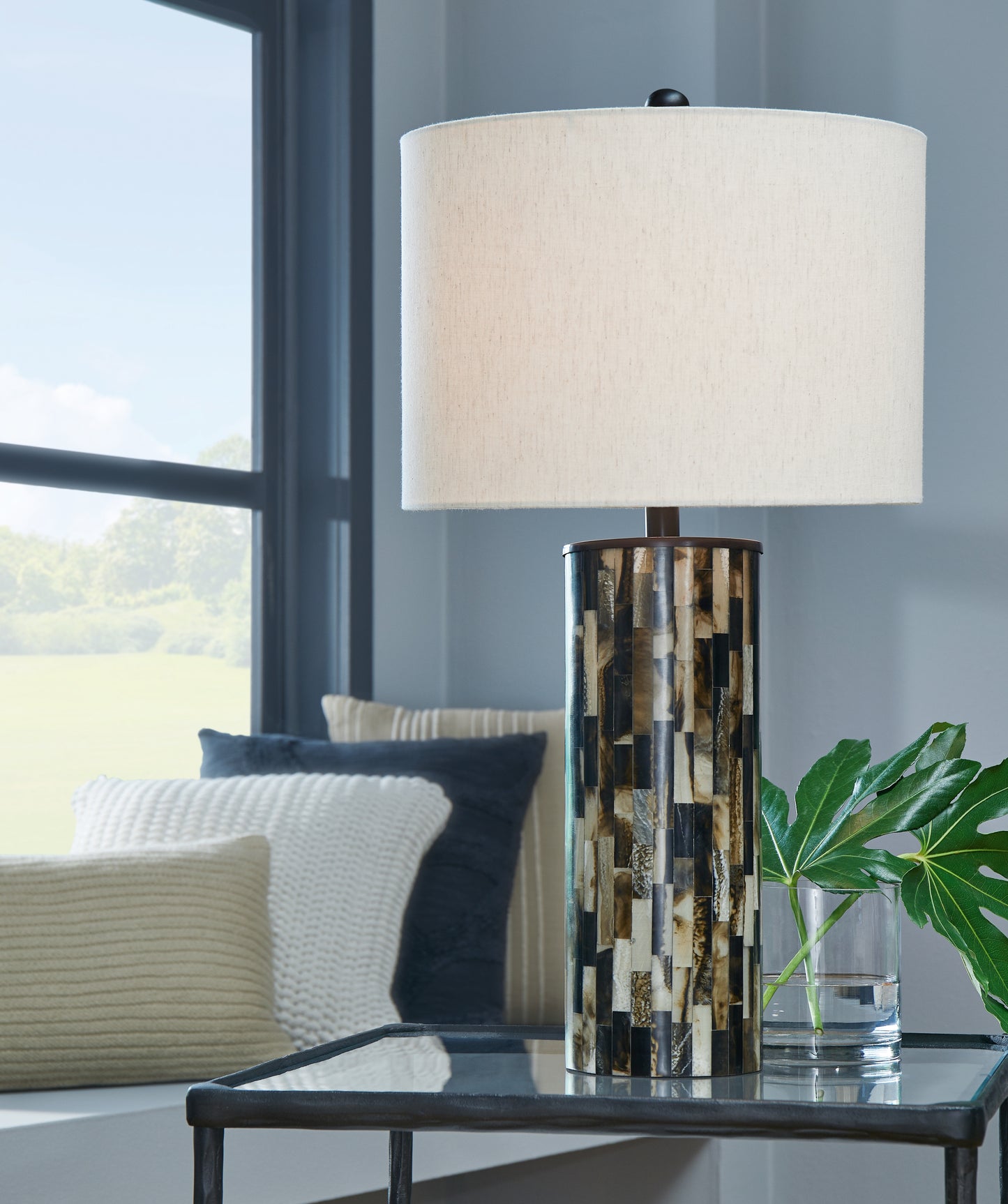 Stuart Furniture Outlet - Ashley Furniture - Ellford Lighting - Poly Table Lamp (1/CN) / Black/Brown/Cream - L235684