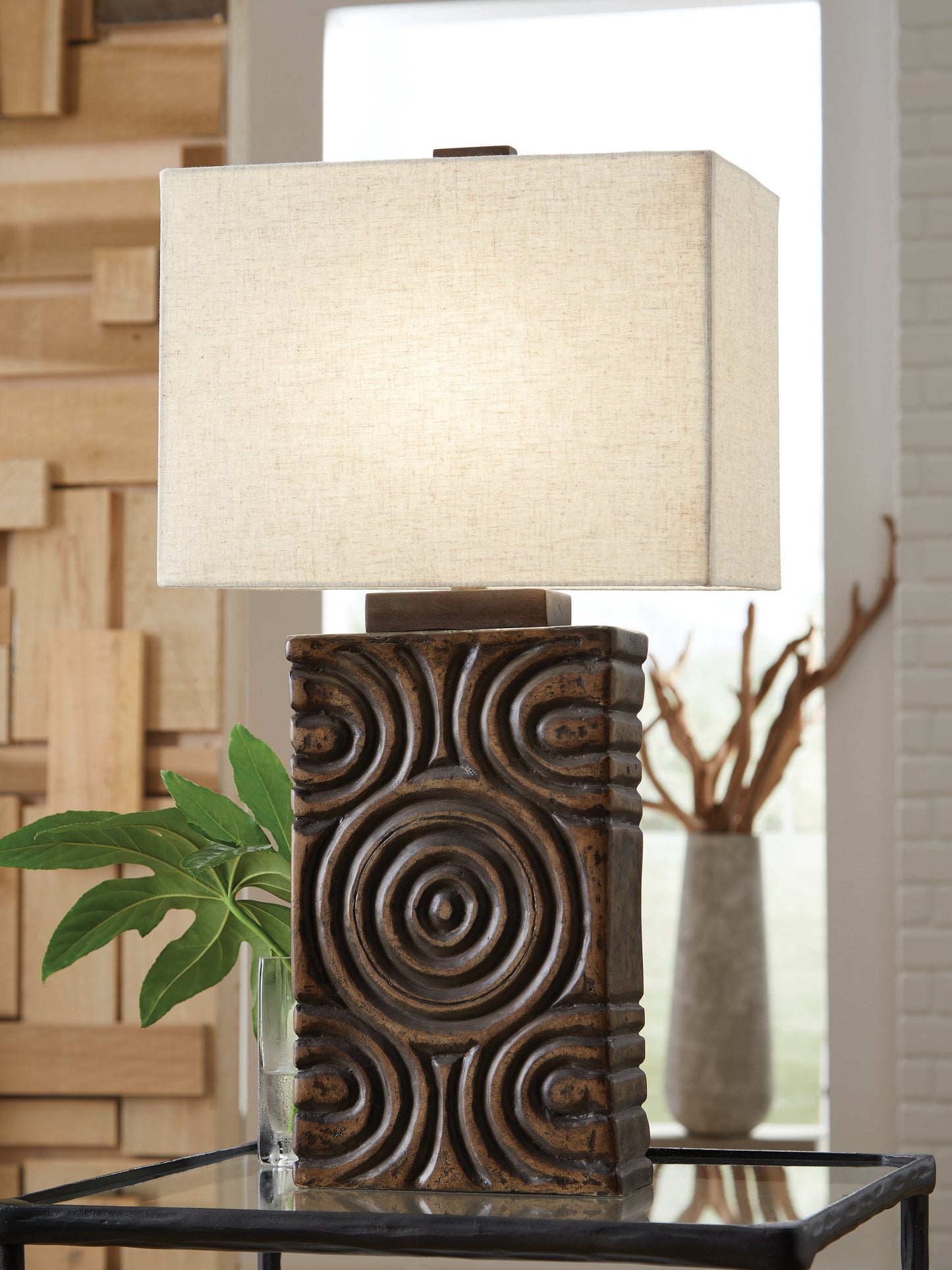 Stuart Furniture Outlet - Ashley Furniture - Heathbury Lighting - Paper Table Lamp (1/CN) / Antique Brown - L235964