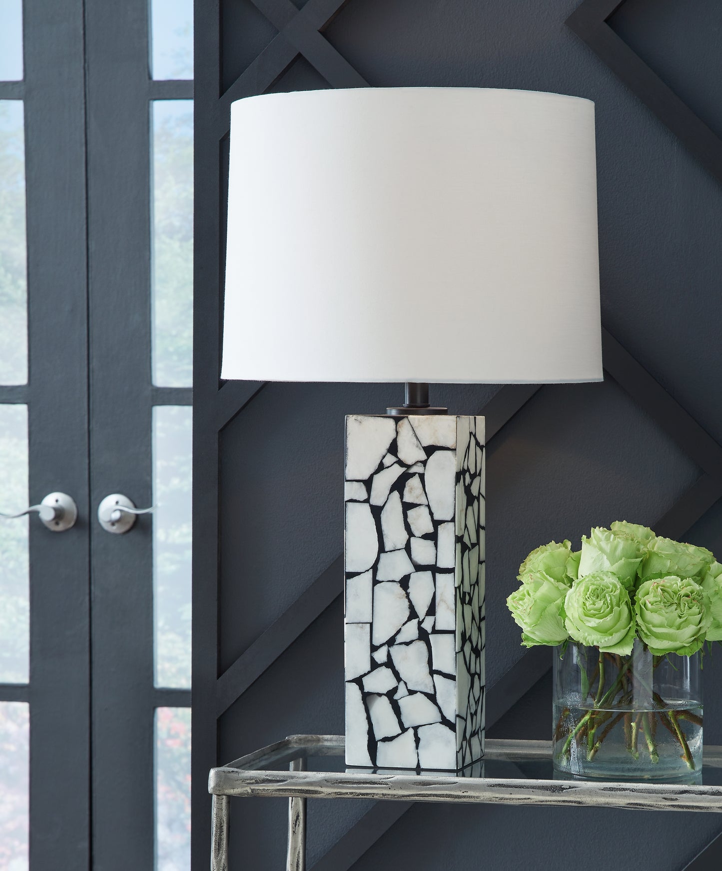 Stuart Furniture Outlet - Ashley Furniture - Macaria Lighting - Table Lamp (Set of 2) / White/Black - L429044X2