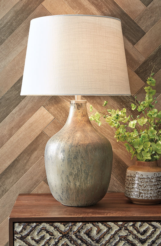 Stuart Furniture Outlet - Ashley Furniture - Mari Lighting - Table Lamp (Set of 2) / Gray/Gold Finish - L430664X2