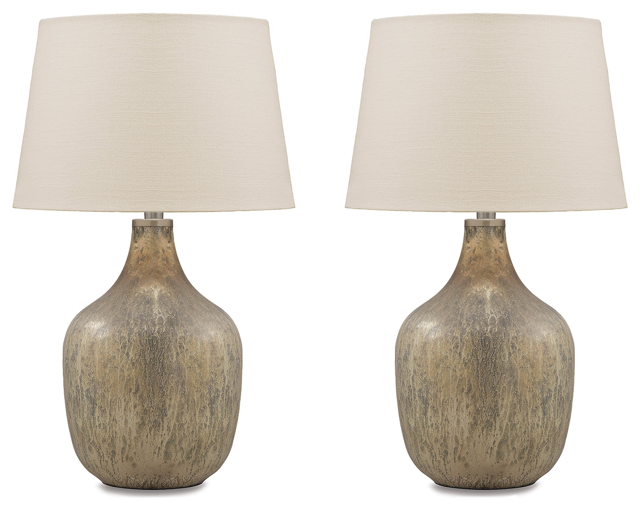 Stuart Furniture Outlet - Ashley Furniture - Mari Lighting - Table Lamp (Set of 2) / Gray/Gold Finish - L430664X2