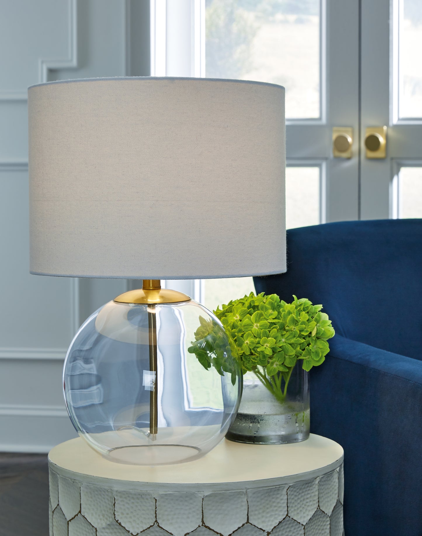 Stuart Furniture Outlet - Ashley Furniture - Samder Lighting - Table Lamp (Set of 2) / Clear/Brass Finish - L430744X2
