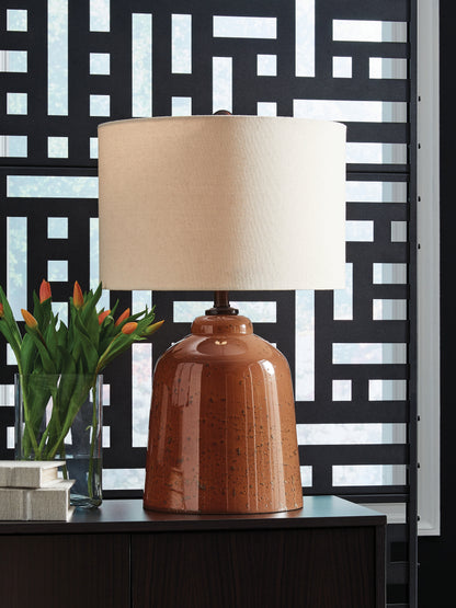 Stuart Furniture Outlet - Ashley Furniture - Aaleahya Lighting - Glass Table Lamp (1/CN) / Rust - L430904