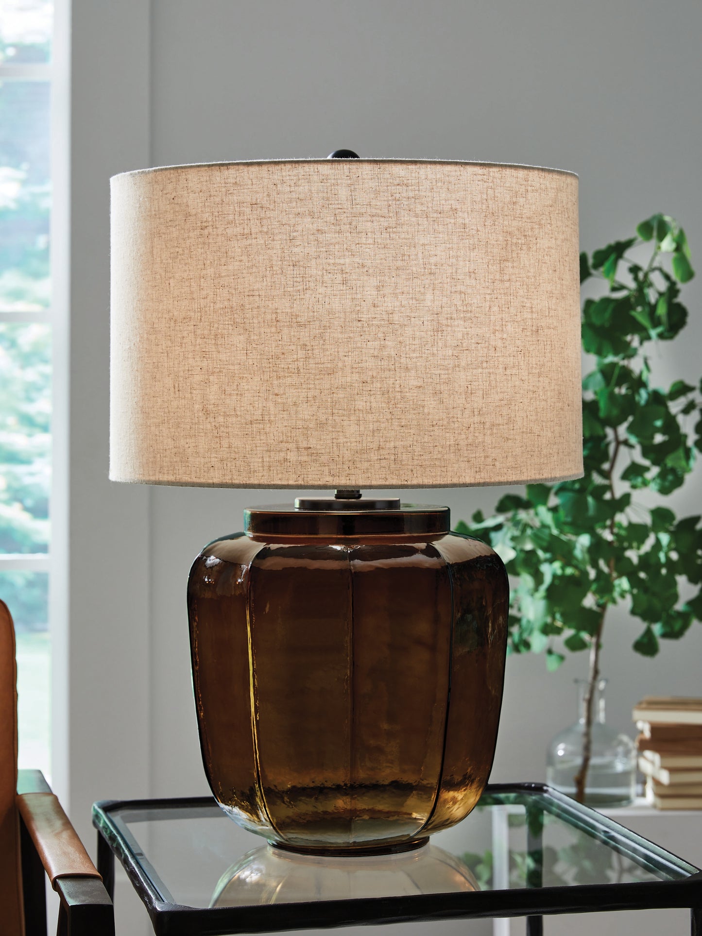 Stuart Furniture Outlet - Ashley Furniture - Bainmore Lighting - Glass Table Lamp (1/CN) / Amber - L430914