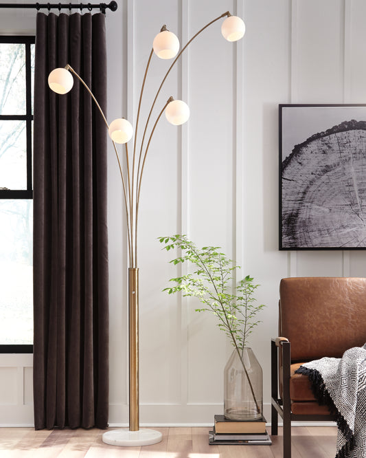 Stuart Furniture Outlet - Ashley Furniture - Taliya Lighting - Metal Arc Lamp (1/CN) / Champagne/White - L725119