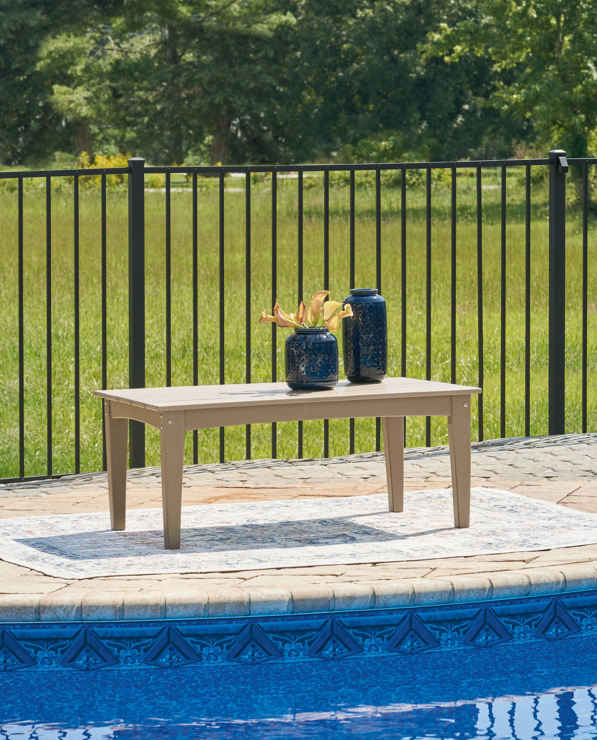 Stuart Furniture Outlet - Ashley Furniture - Hyland wave Outdoor - Rectangular Cocktail Table / Driftwood - P114-701