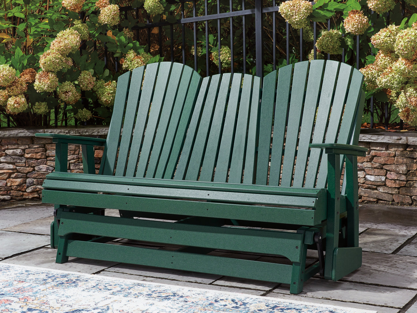 Stuart Furniture Outlet - Ashley Furniture - Shell Beach Outdoor - Loveseat Glider / Green - PCP115-835