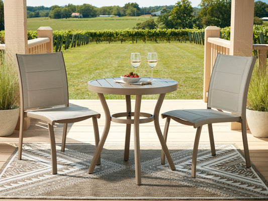 Stuart Furniture Outlet - Ashley Furniture - Mission Beach Outdoor - Chairs w/Table Set (3/CN) / Beige - PCP200-050