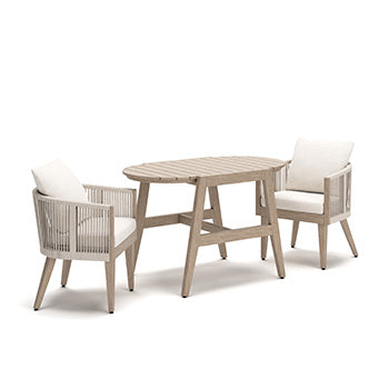 Stuart Furniture Outlet - Ashley Furniture - Ivory Vine Outdoor - Chairs w/CUSH/Table Set (3/CN) - PCP352-050